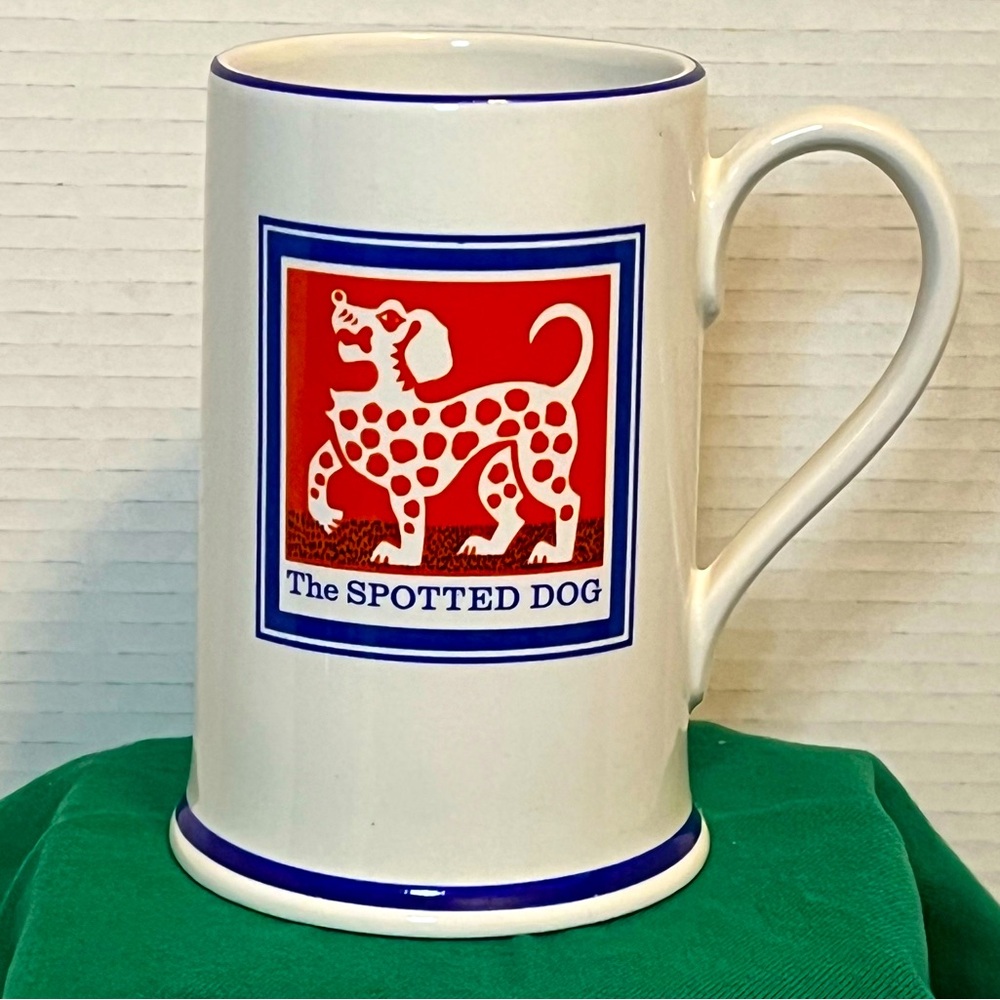 Vintage SPOTTED DOG Beer Stein English Inn Signs Burleigh Staffordshire England